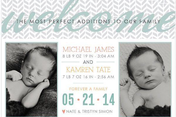 Custom Birth Announcements Just For TWINSIES